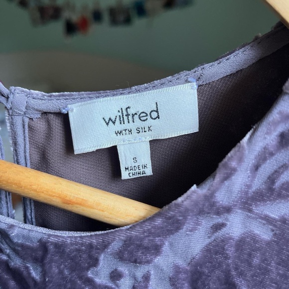 Aritzia Wilfred Trompette floral velvet and silk mini dress, size small - Picture 4 of 6